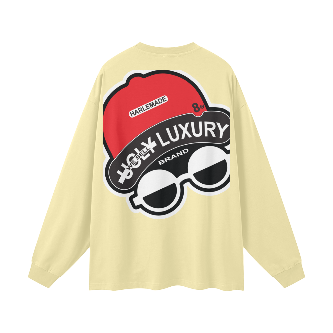UGLY HARLEM B. Streetwear Unisex 305G FOG 100% Cotton Long Sleeve Tee