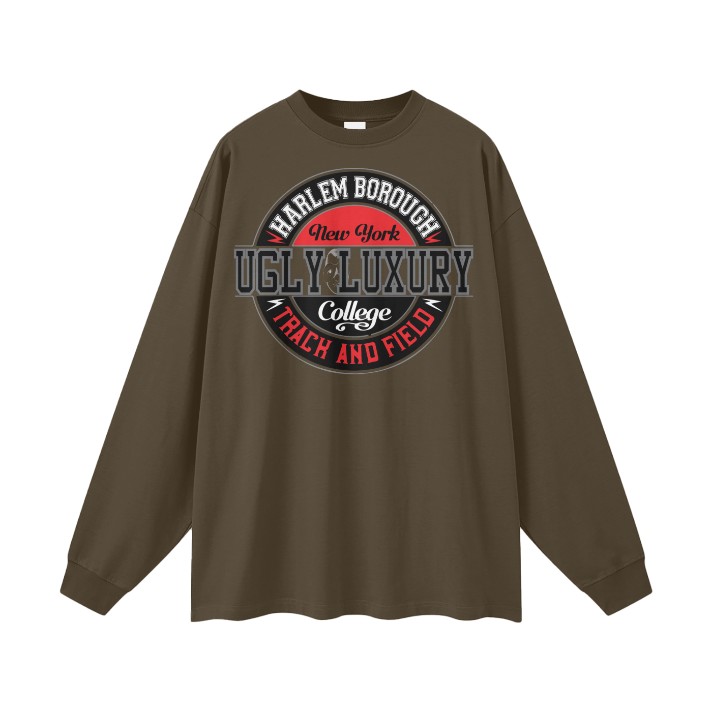 UGLY HARLEM B. Streetwear Unisex 305G FOG 100% Cotton Long Sleeve Tee