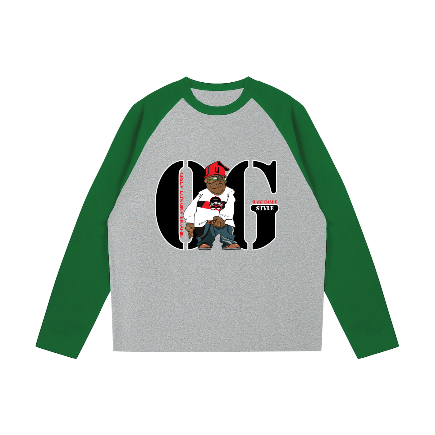 OG STYLE Color-Blocked Raglan Long-Sleeve T-Shirt