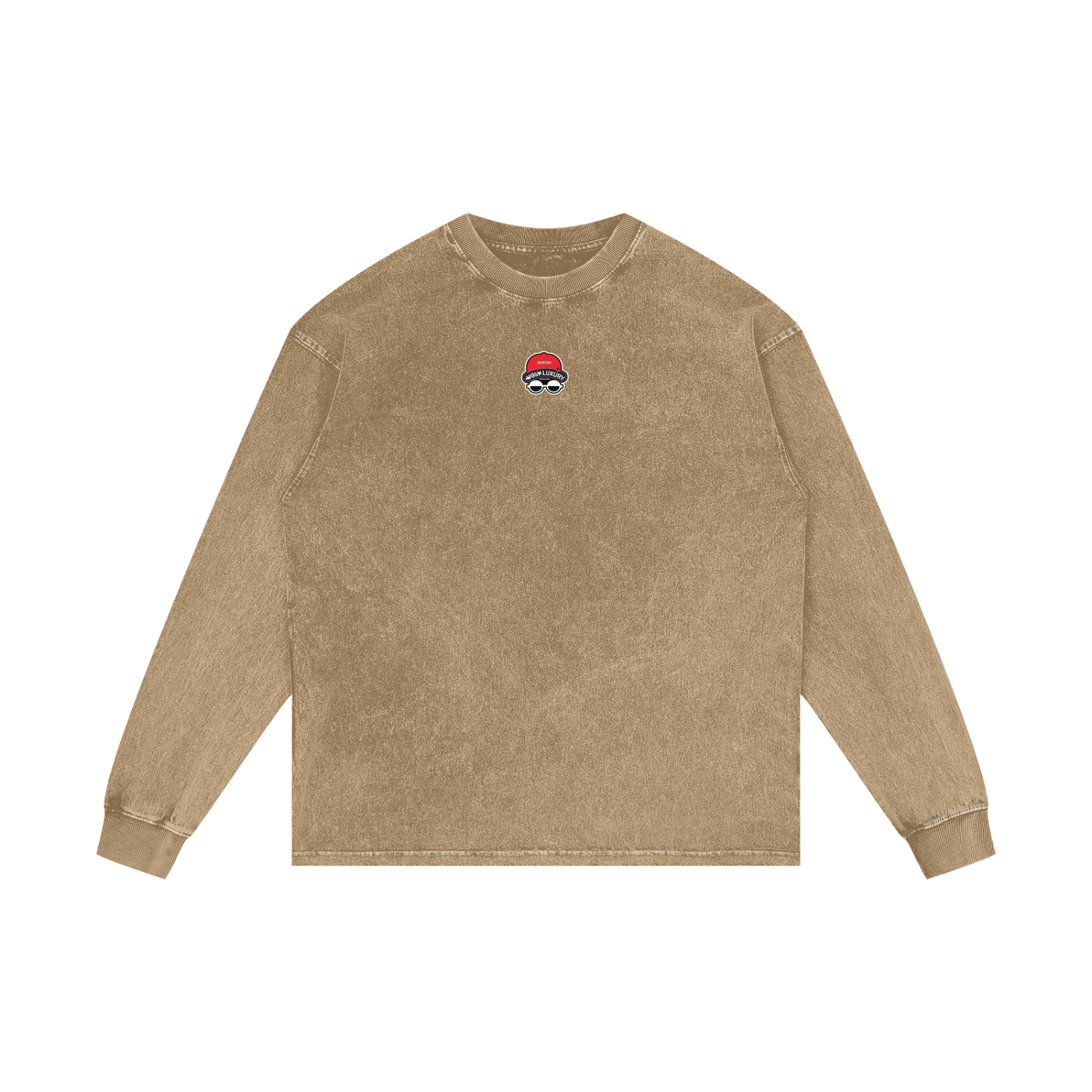 I WANT MY WHOLE Acid Wash Oversize Long Sleeve T-Shirt - 250 GSM