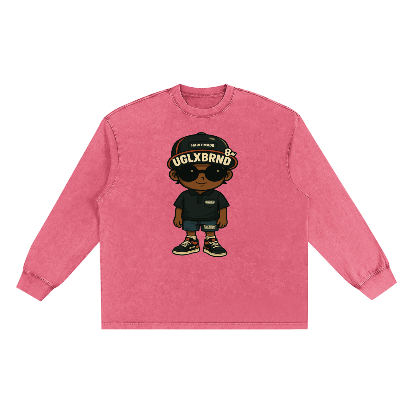 FUGLY HOMEBOY Snow Washed Oversize Long Sleeve T-shirt