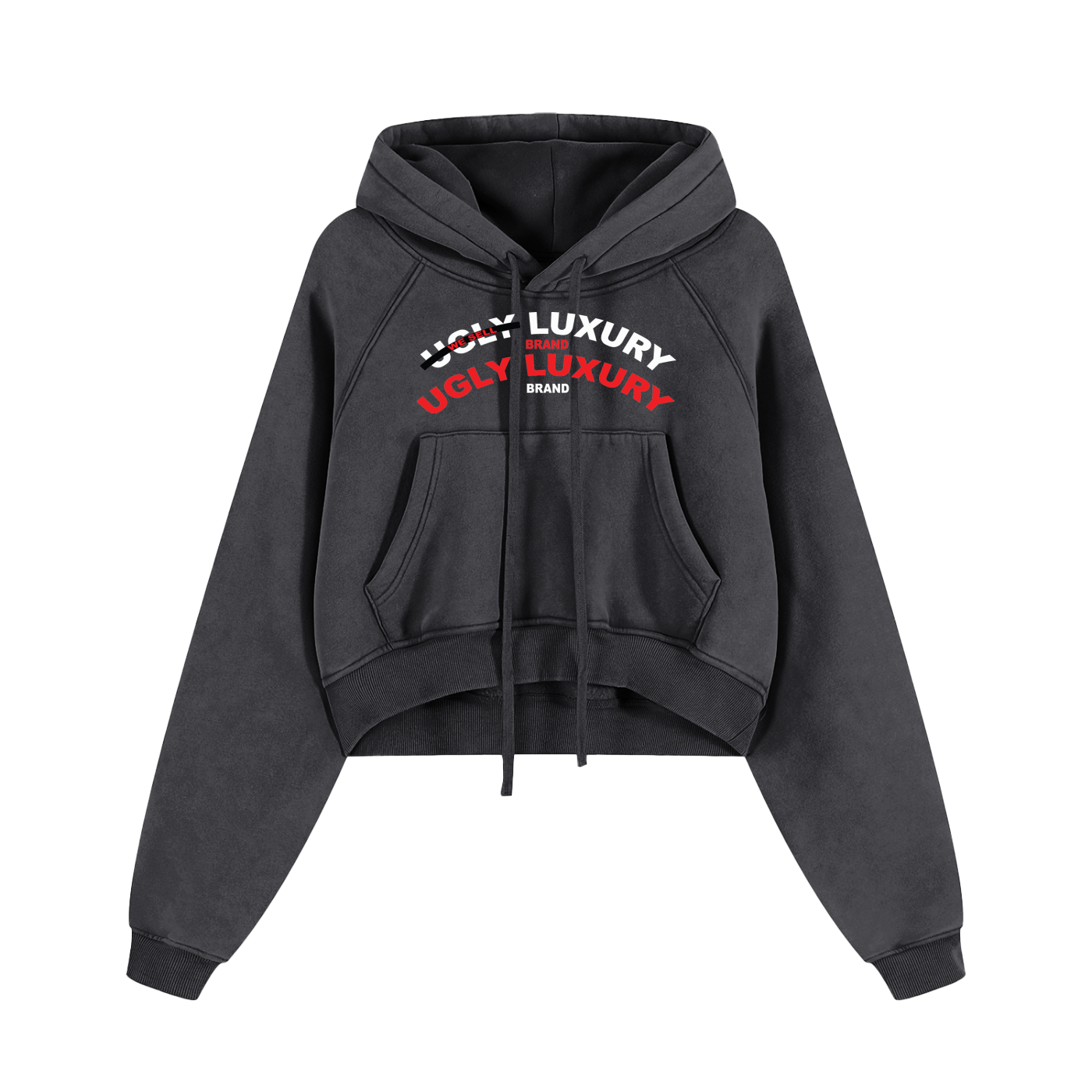 LADY UGLY LUXURY BRAND Snow Washed Cropped Hoodie