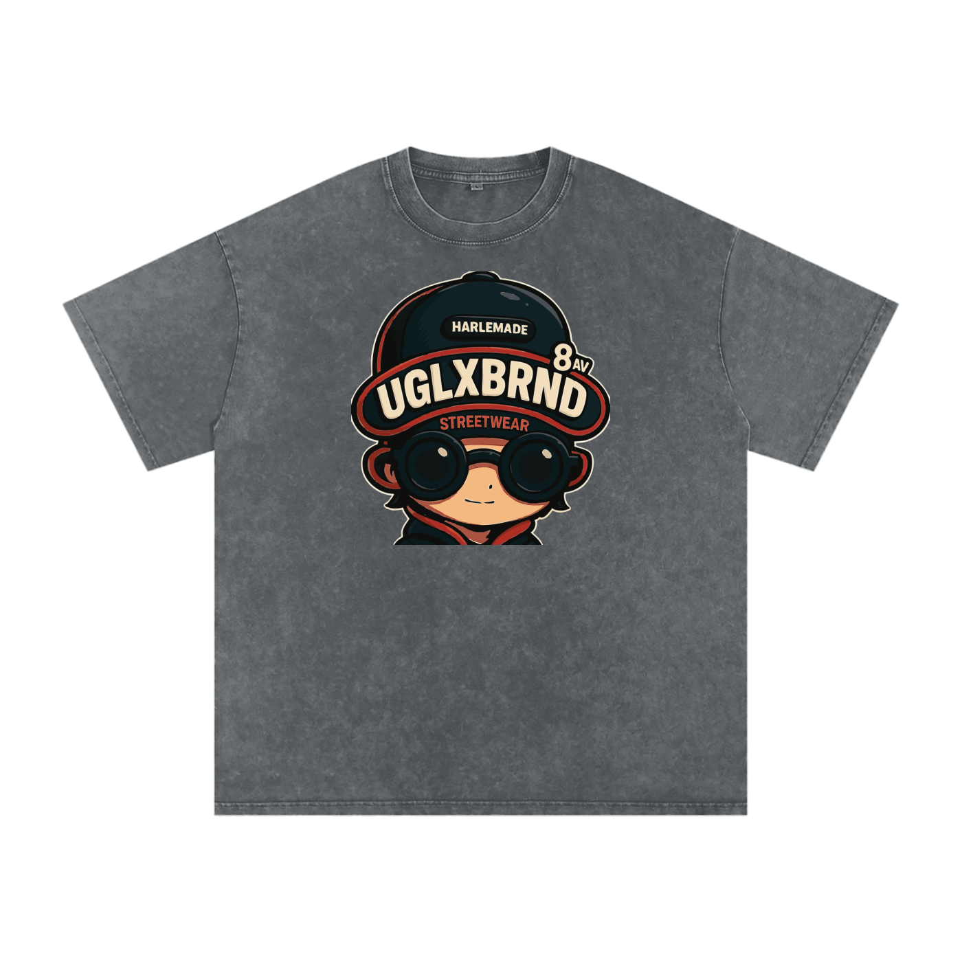 PUGLY HOMEBOY Acid Wash Oversize T-Shirt - 250 GSM