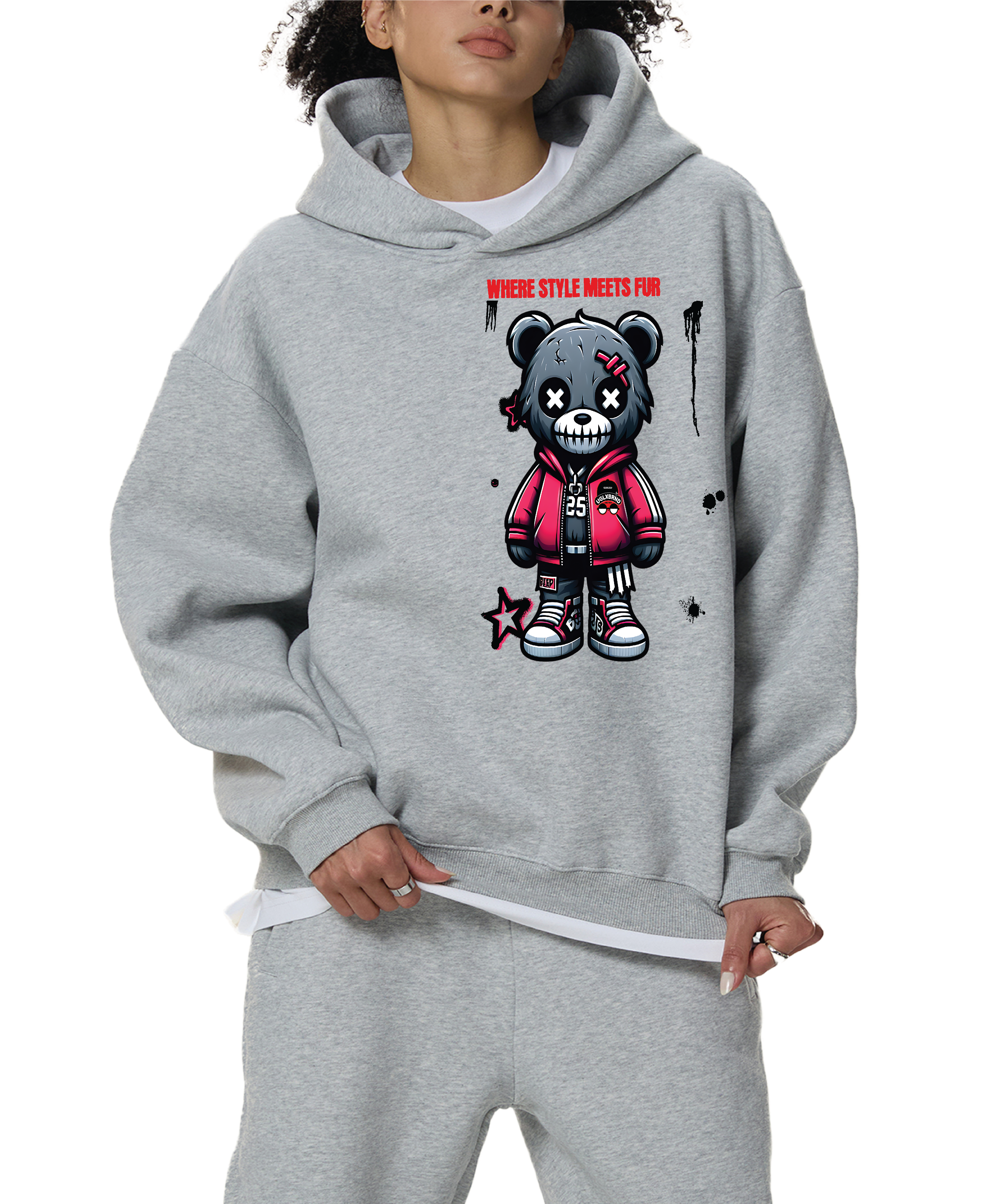 FUR TEDDY ULB Fleeced Boxy Hoodie