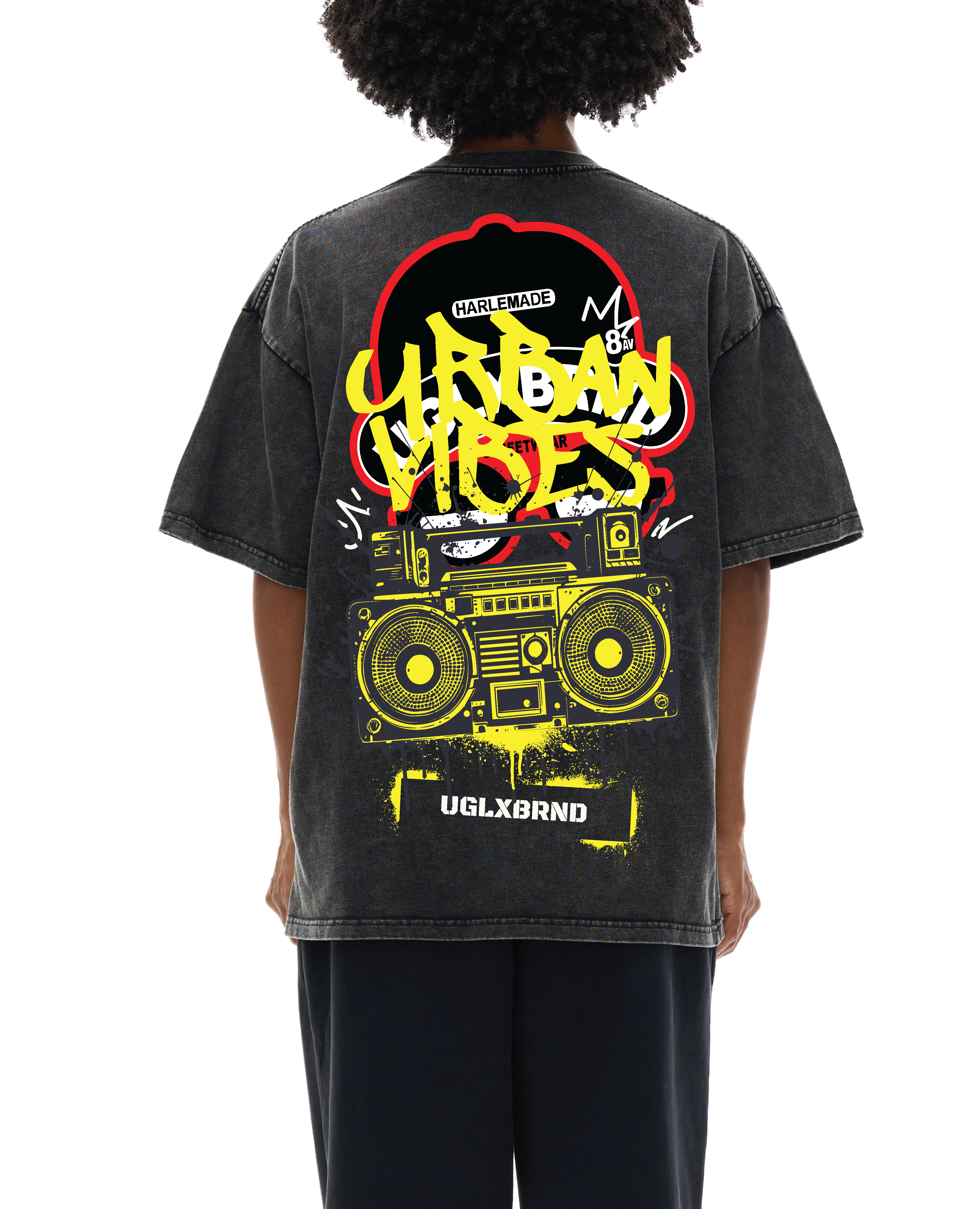 URBAN VIBE Snow Washed Oversized Cotton T-Shirt