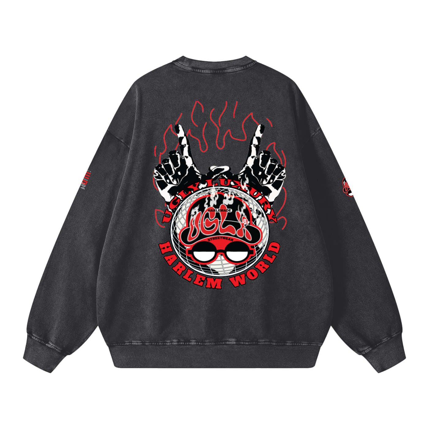 HAELEM WORLD UGLX Snow Washed Oversized Sweatshirt