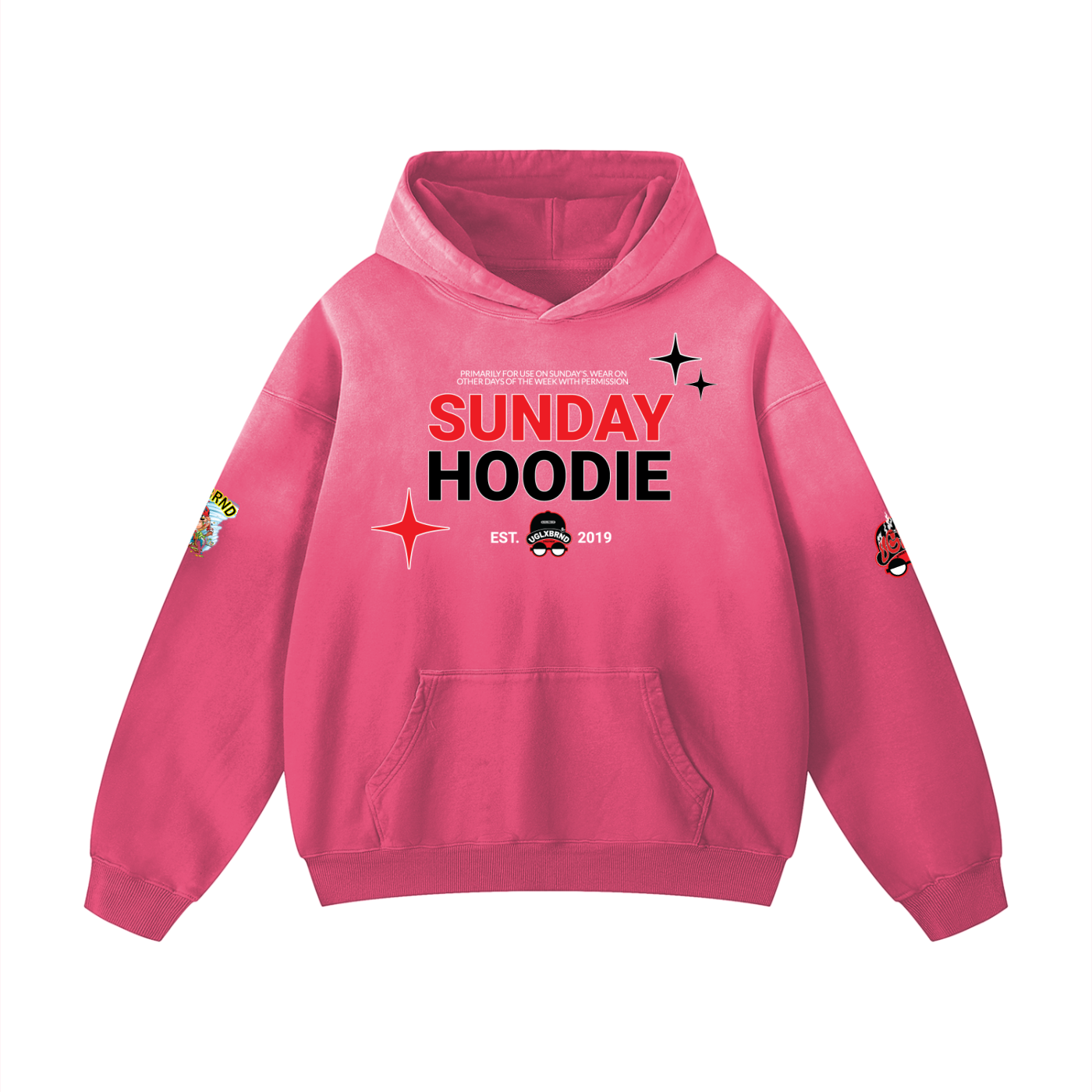 SUNDAY HOODIE UGLX Heavyweight Sunfade Oversized Hoodie