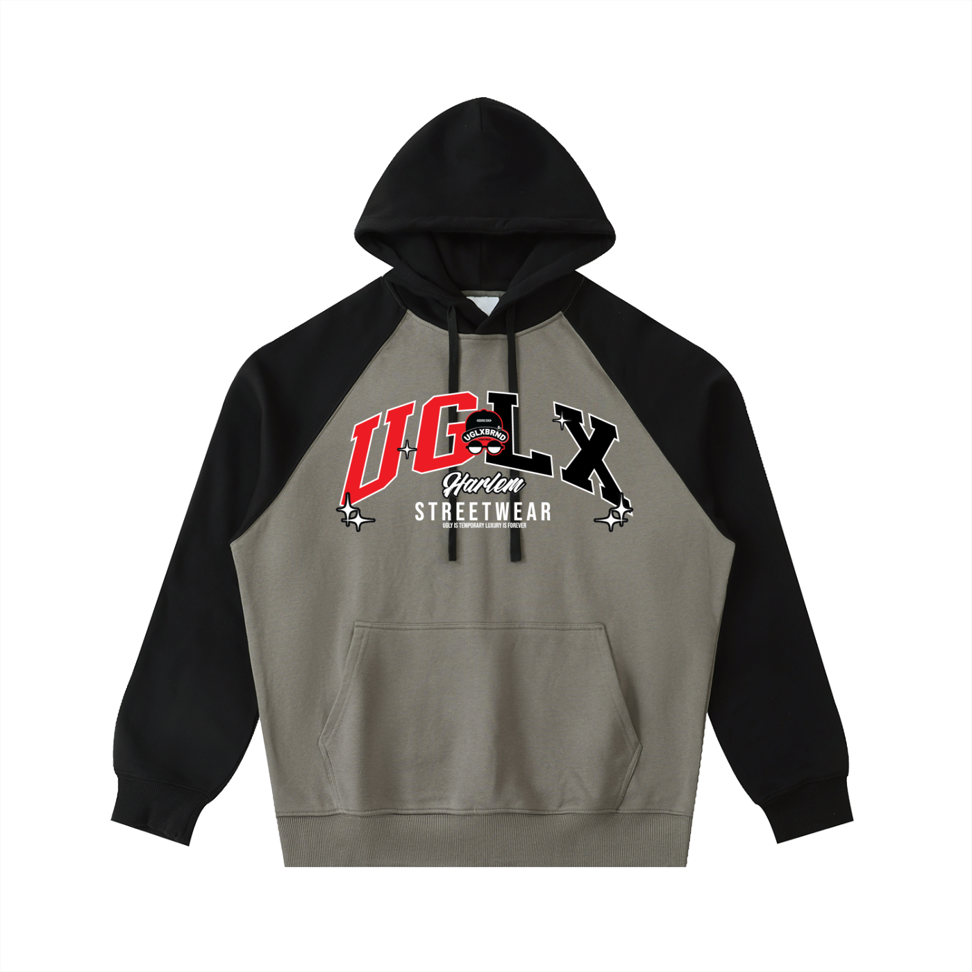 HARLEM UGLX BR Color-Block Raglan Sleeve Hoodie