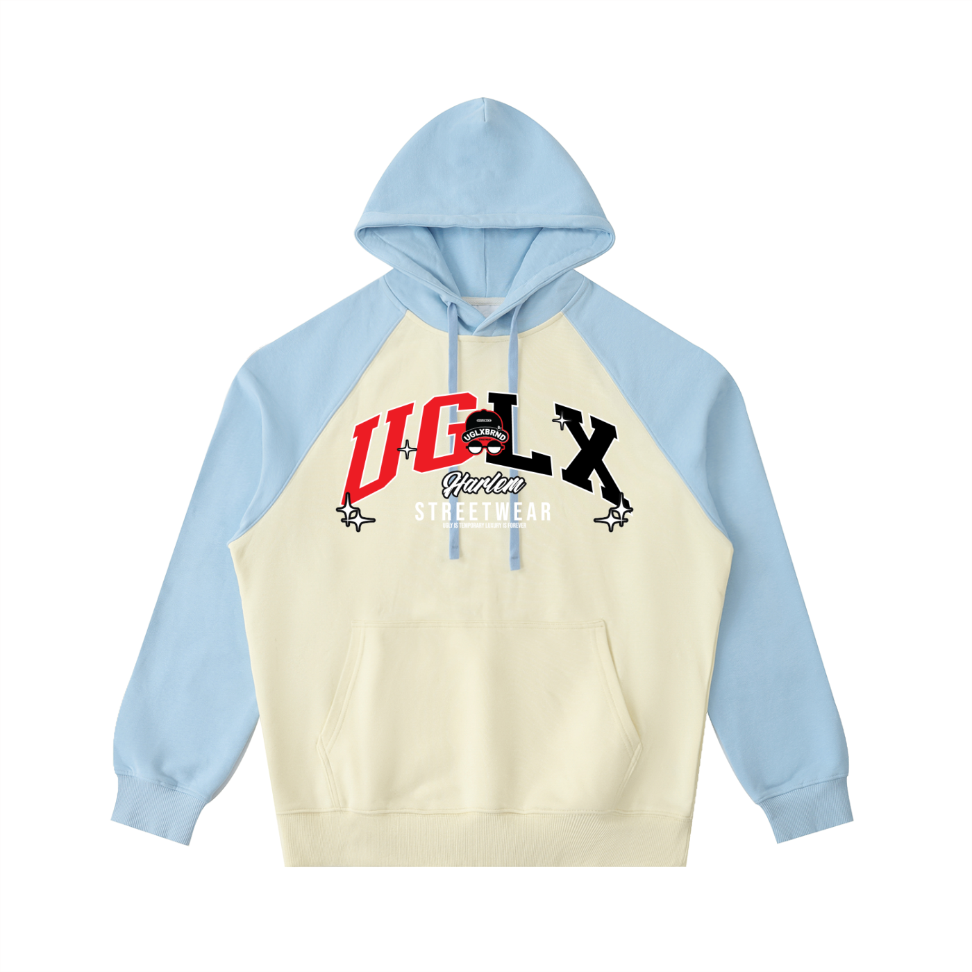 HARLEM UGLX BR Color-Block Raglan Sleeve Hoodie