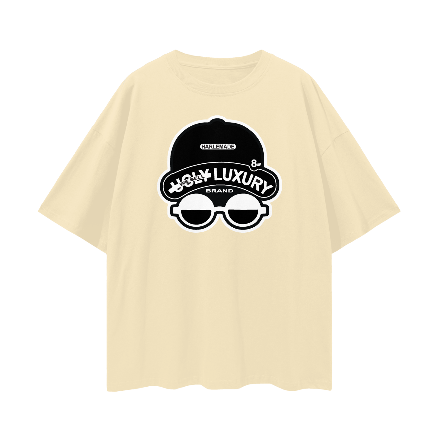 UGLY LUXURY BRAND IN BLK Oversize Deep Drop Shoulder Tee - 190 GSM