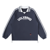 UGLXBRND Contrast Striped Lapel Collar Sweatshirt