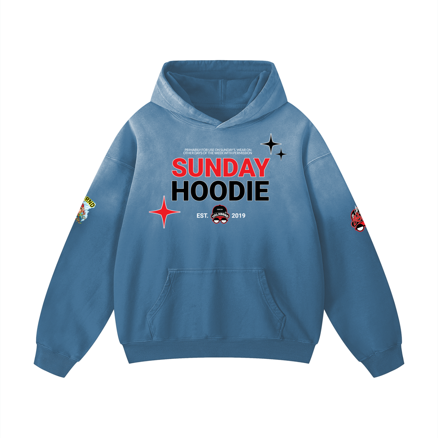 SUNDAY HOODIE UGLX Heavyweight Sunfade Oversized Hoodie