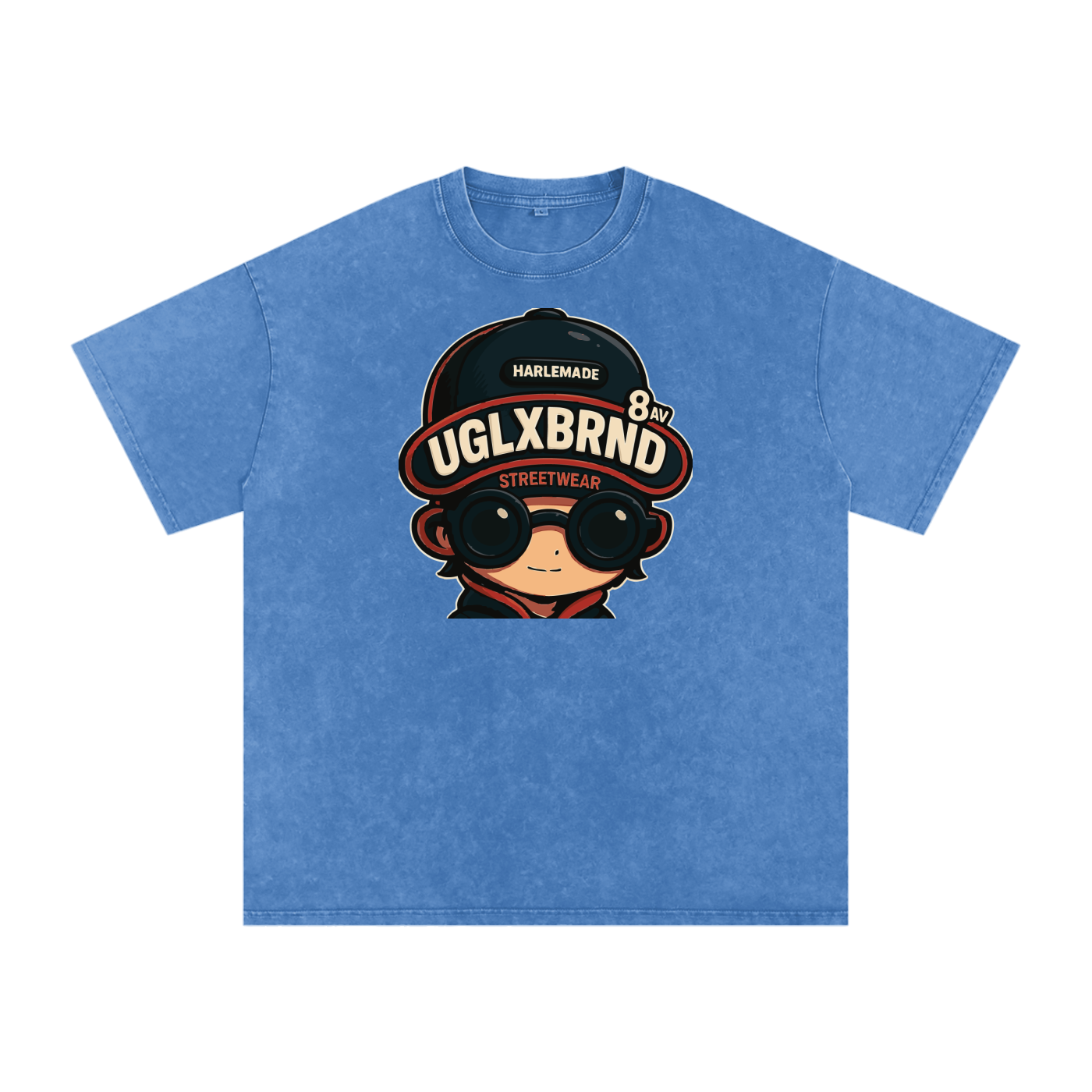 PUGLY HOMEBOY Acid Wash Oversize T-Shirt - 250 GSM