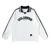 UGLXBRND Contrast Striped Lapel Collar Sweatshirt