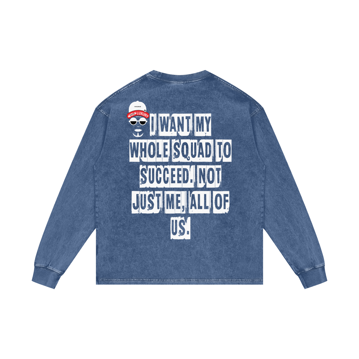 I WANT MY WHOLE Acid Wash Oversize Long Sleeve T-Shirt - 250 GSM