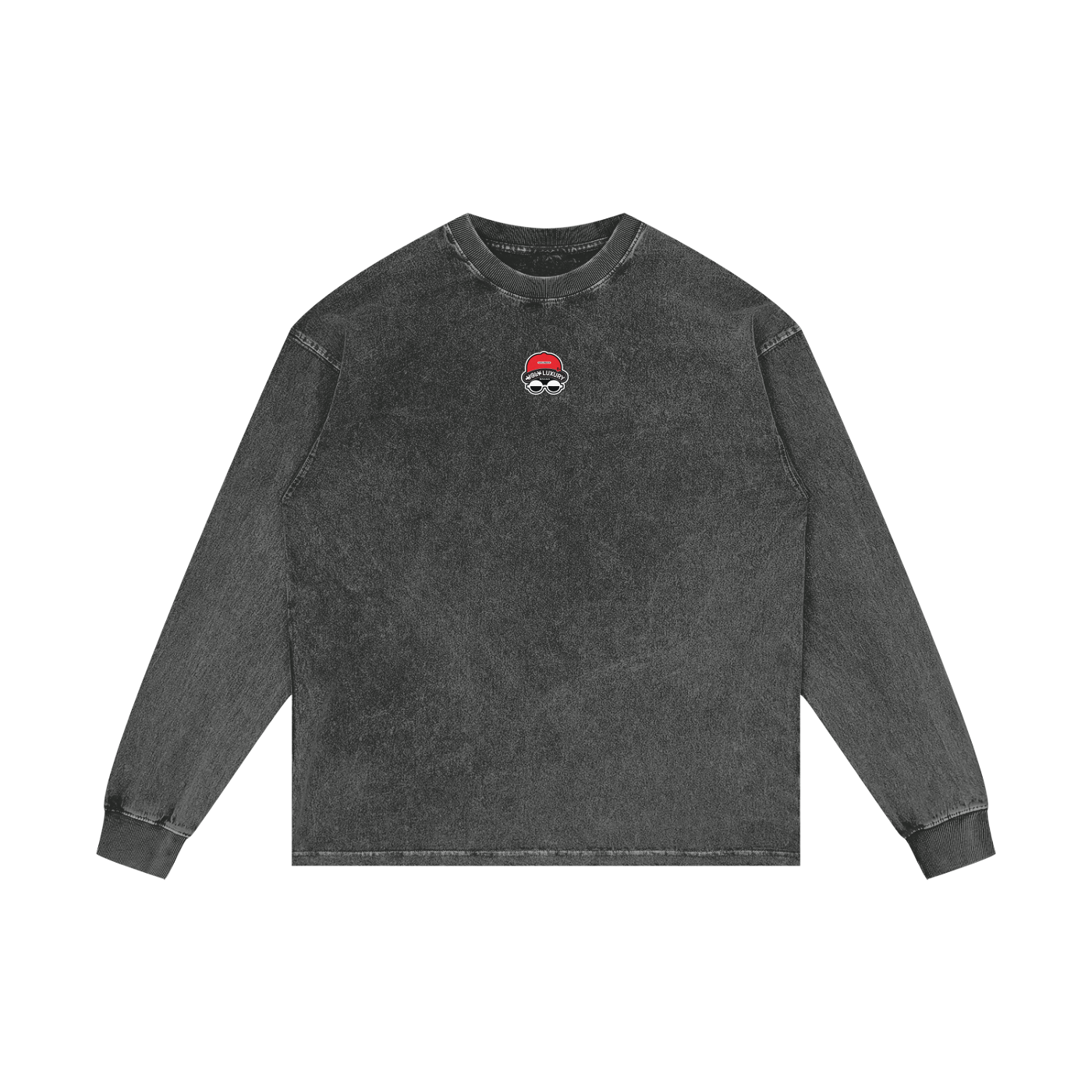 I WANT MY WHOLE Acid Wash Oversize Long Sleeve T-Shirt - 250 GSM