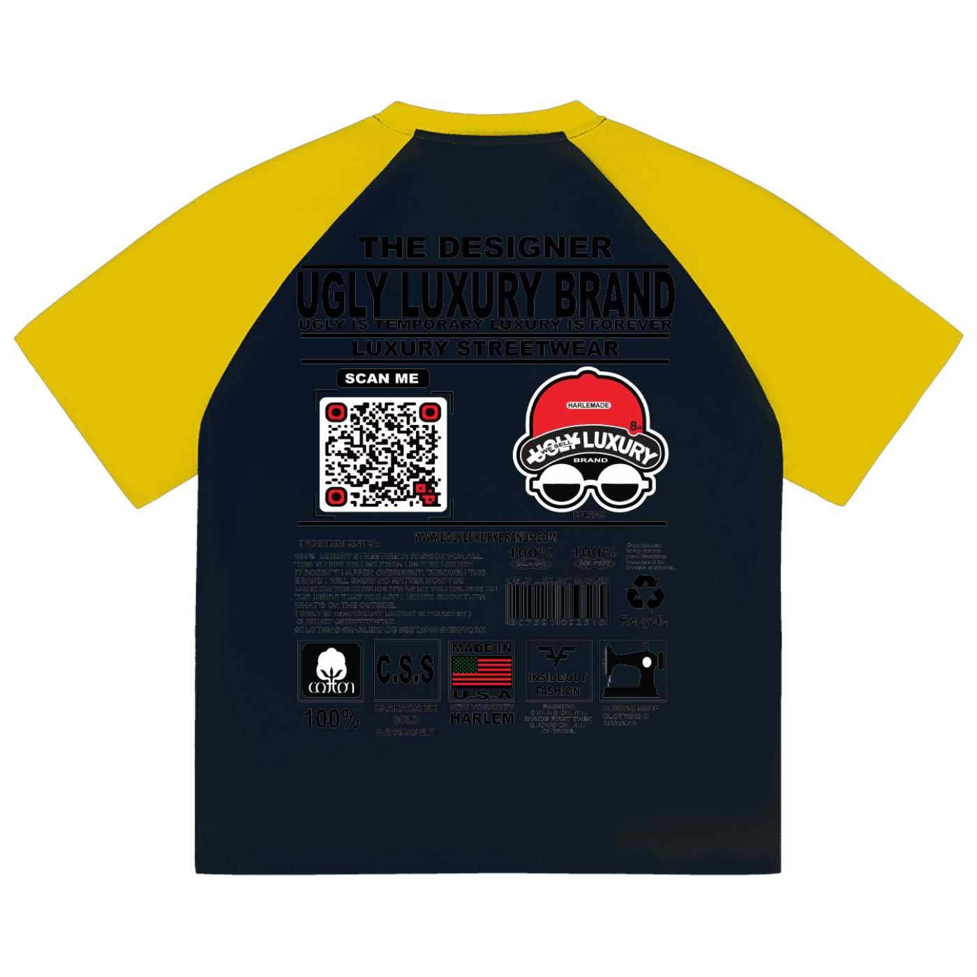 UGLY BASEBALL Color-Blocked Raglan Sleeve T-shirt
