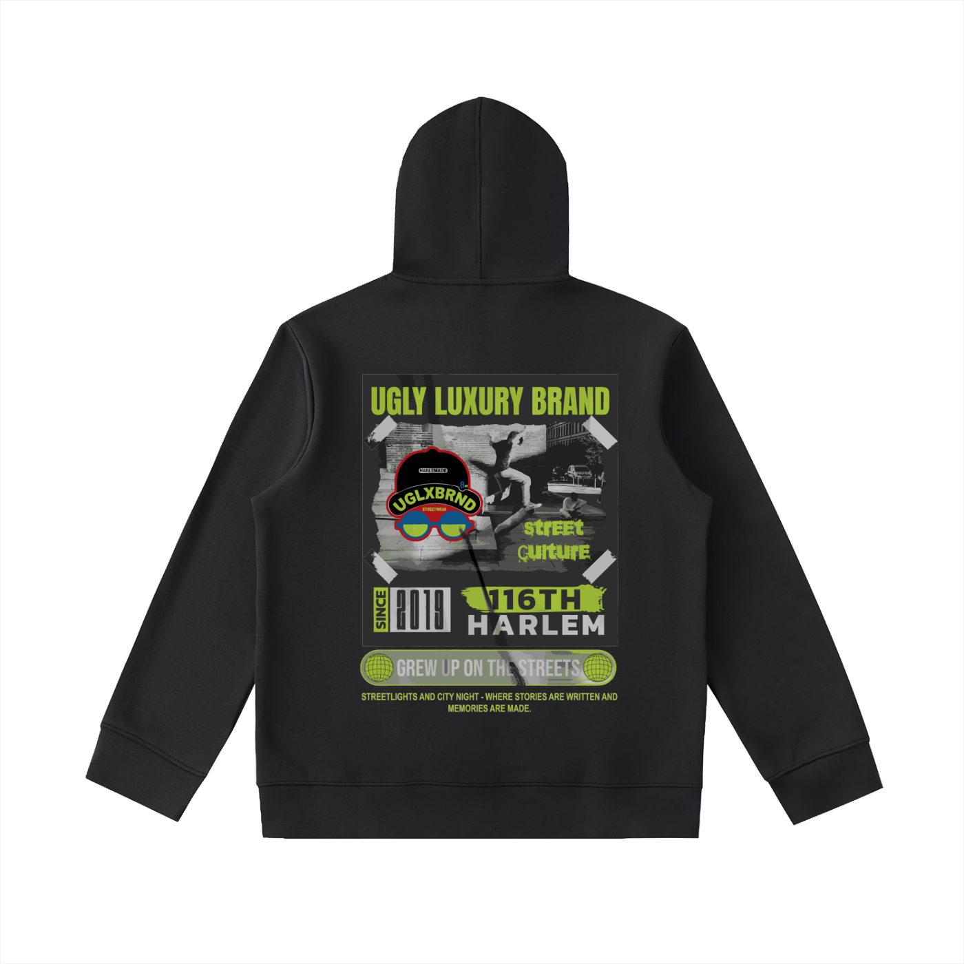 116TH HARLRMADE Essential Heavyweight High Neck  Zip-Up Hoodie