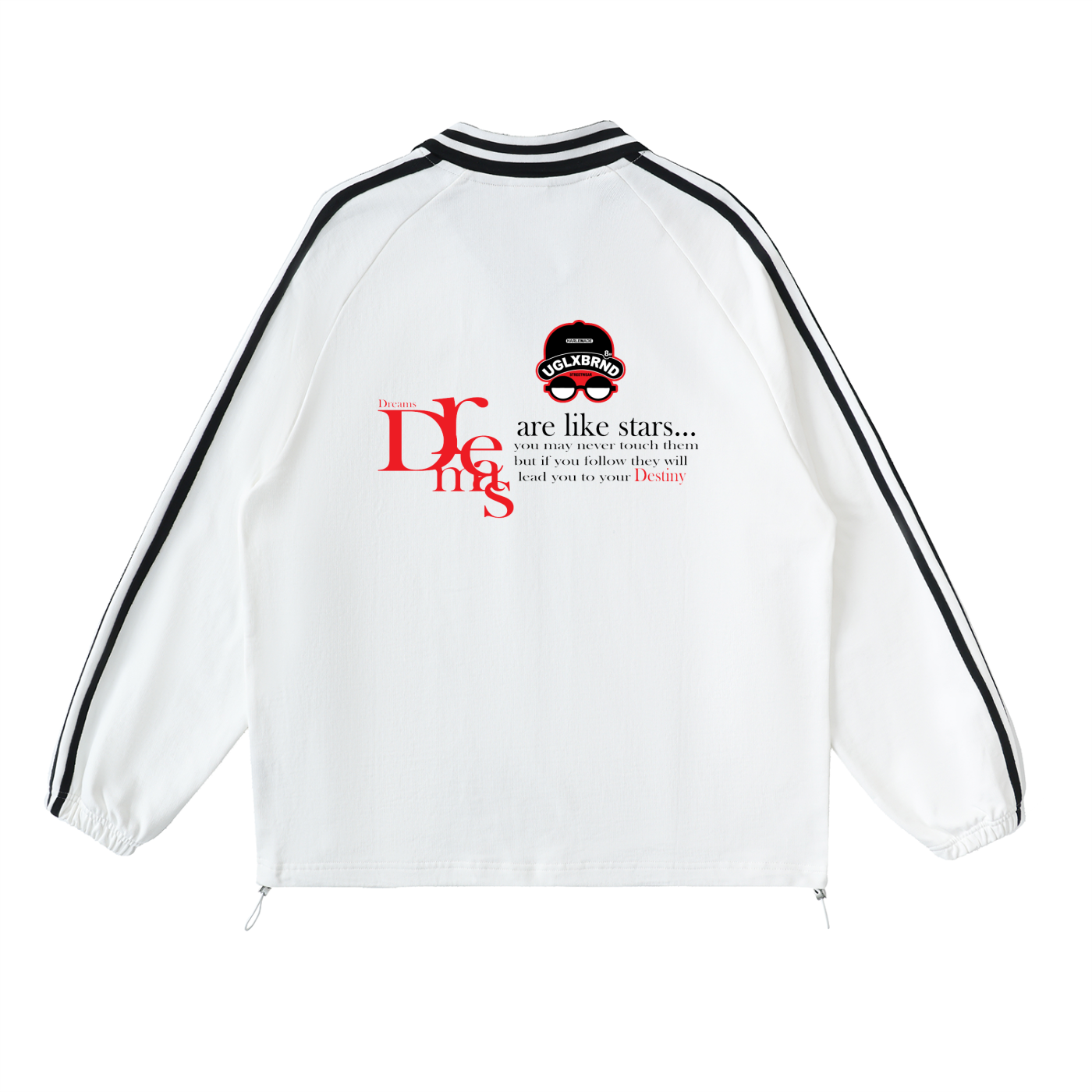 UGLXBRND Contrast Striped Lapel Collar Sweatshirt