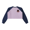 DUCK WITH ME Raw-Hem Color-Block Raglan Crop Sweatshirt