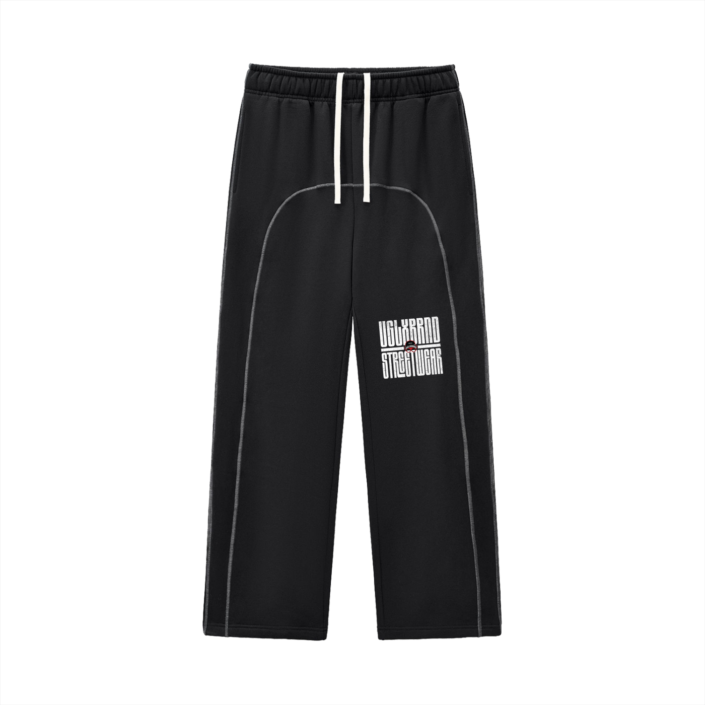 BLACK LUXUXRY Contrast-Stitched Fleece Sweatpants