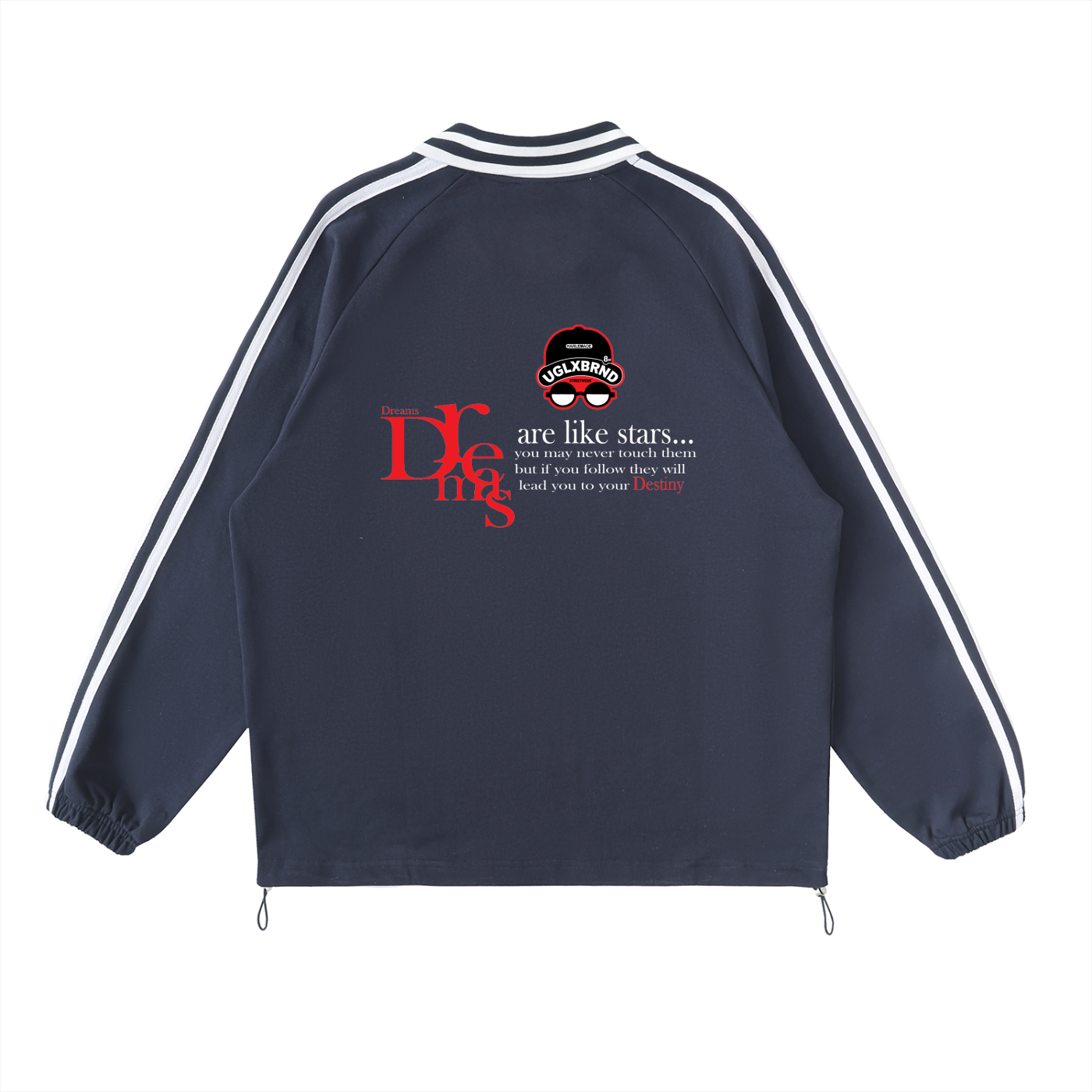 UGLXBRND Contrast Striped Lapel Collar Sweatshirt