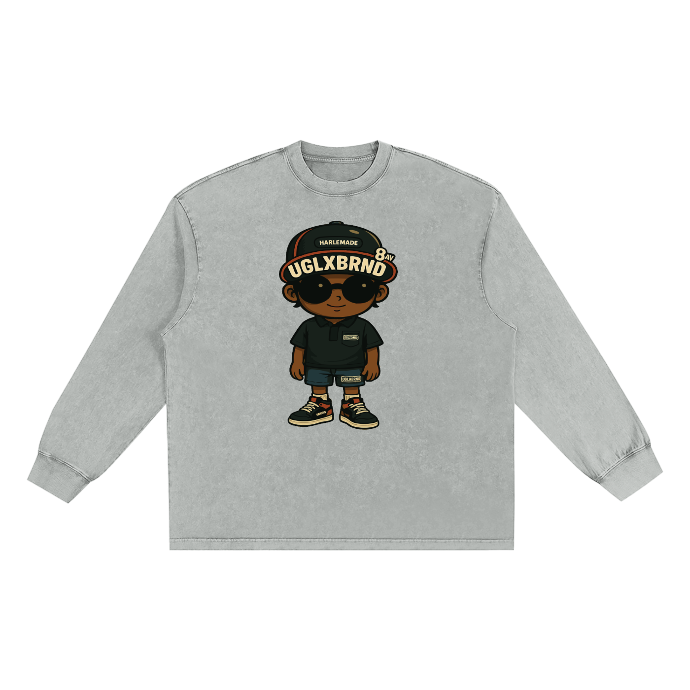FUGLY HOMEBOY Snow Washed Oversize Long Sleeve T-shirt