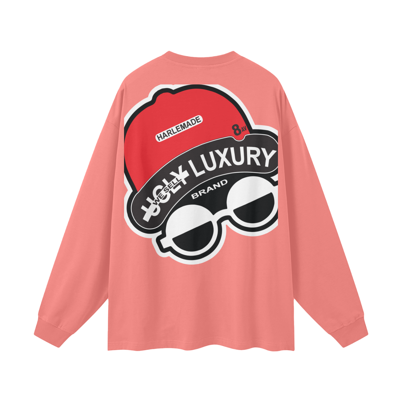 UGLY HARLEM B. Streetwear Unisex 305G FOG 100% Cotton Long Sleeve Tee