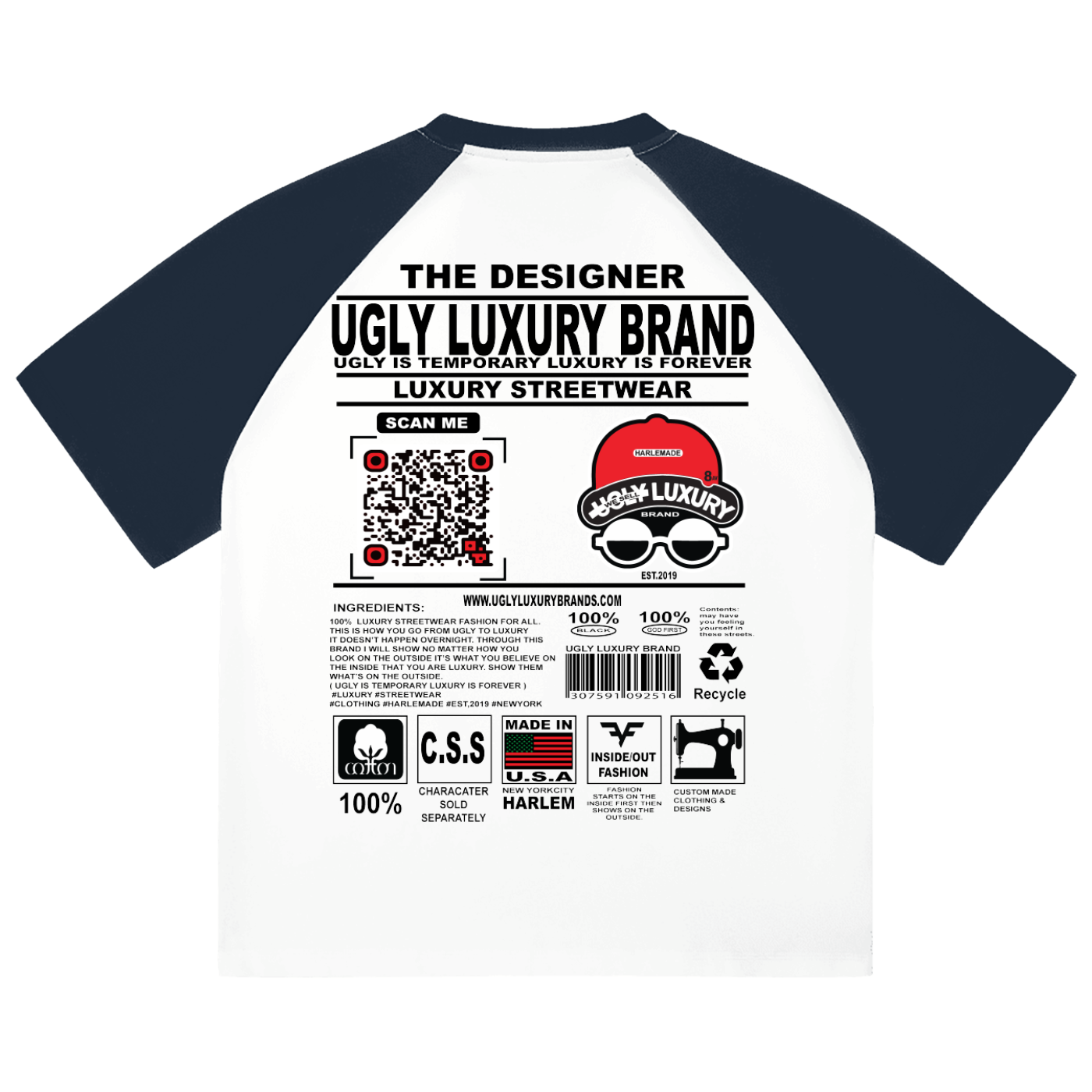UGLY BASEBALL Color-Blocked Raglan Sleeve T-shirt