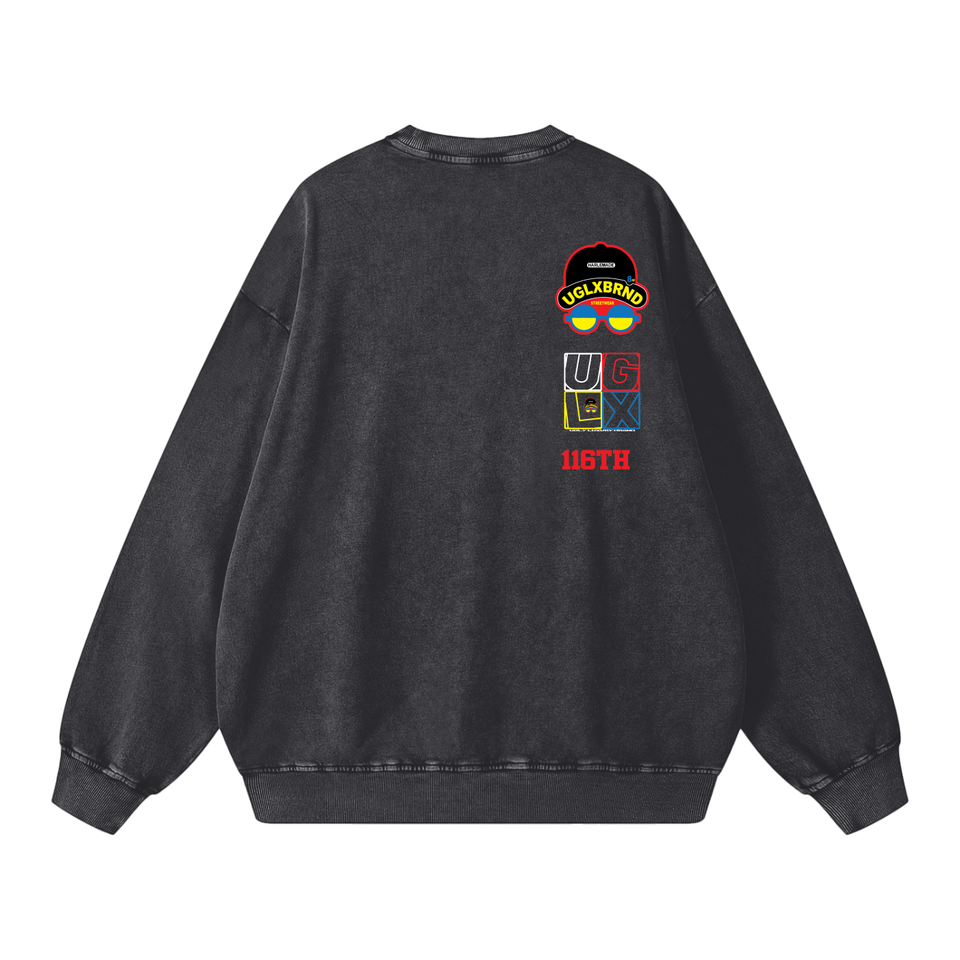 UGLX BRND Acid Wash Oversize Sweatshirt - 360 GSM