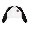 DUCK WITH ME Raw-Hem Color-Block Raglan Crop Sweatshirt