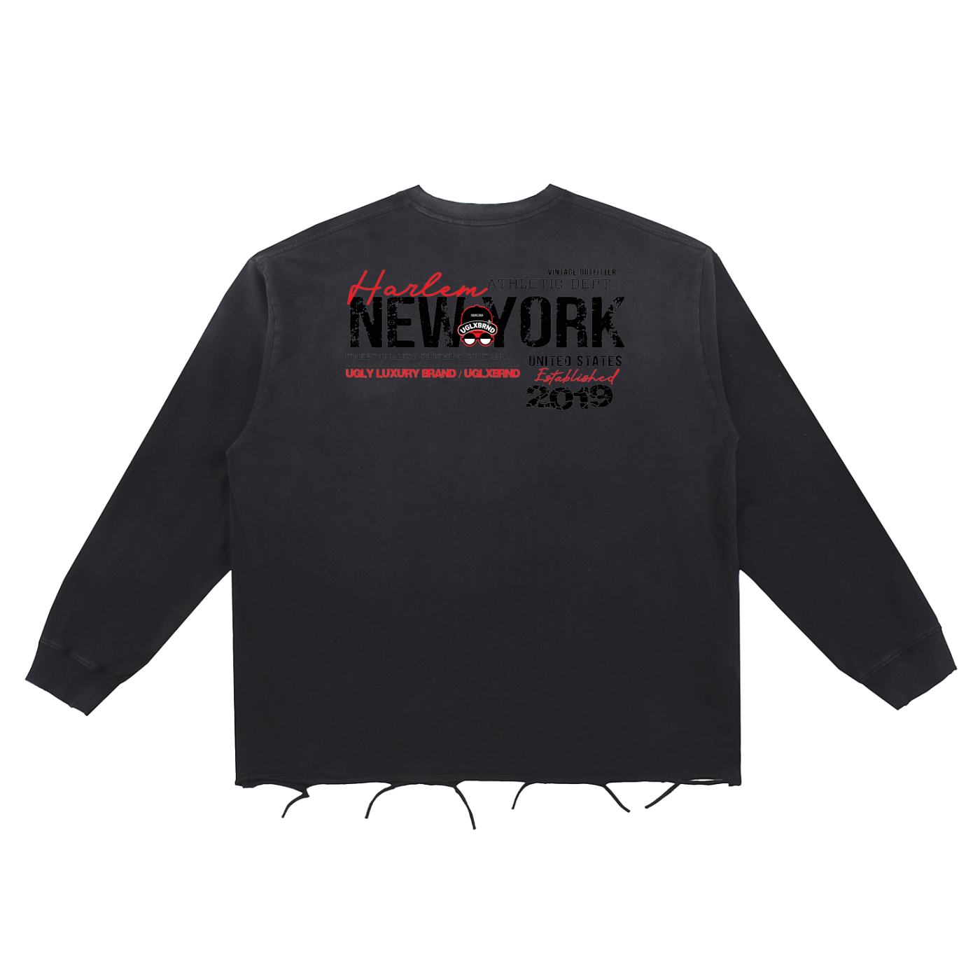UGLXBRND Snow Wash Raw Edge Cotton T-Shirt