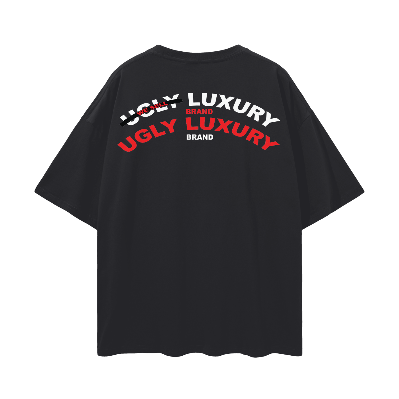 UGLY LUXURY BRAND IN BLK Oversize Deep Drop Shoulder Tee - 190 GSM
