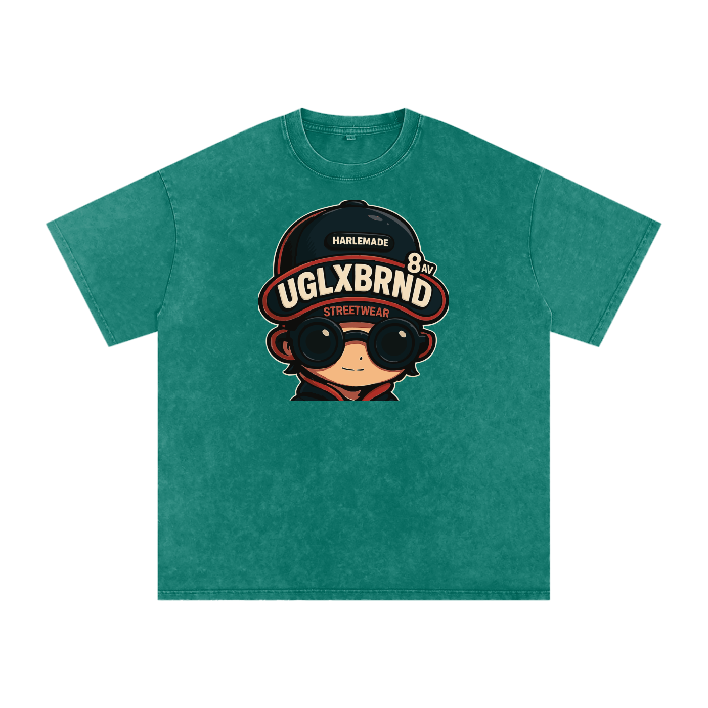 PUGLY HOMEBOY Acid Wash Oversize T-Shirt - 250 GSM