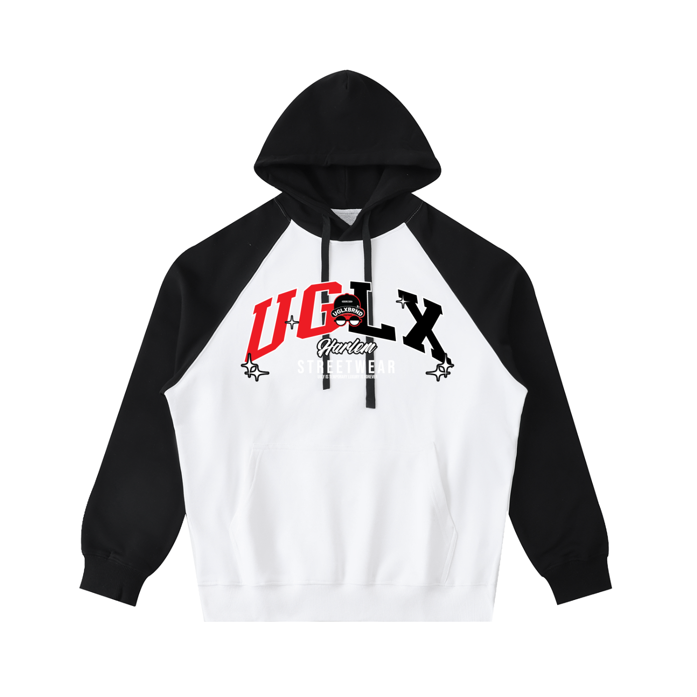 HARLEM UGLX BR Color-Block Raglan Sleeve Hoodie