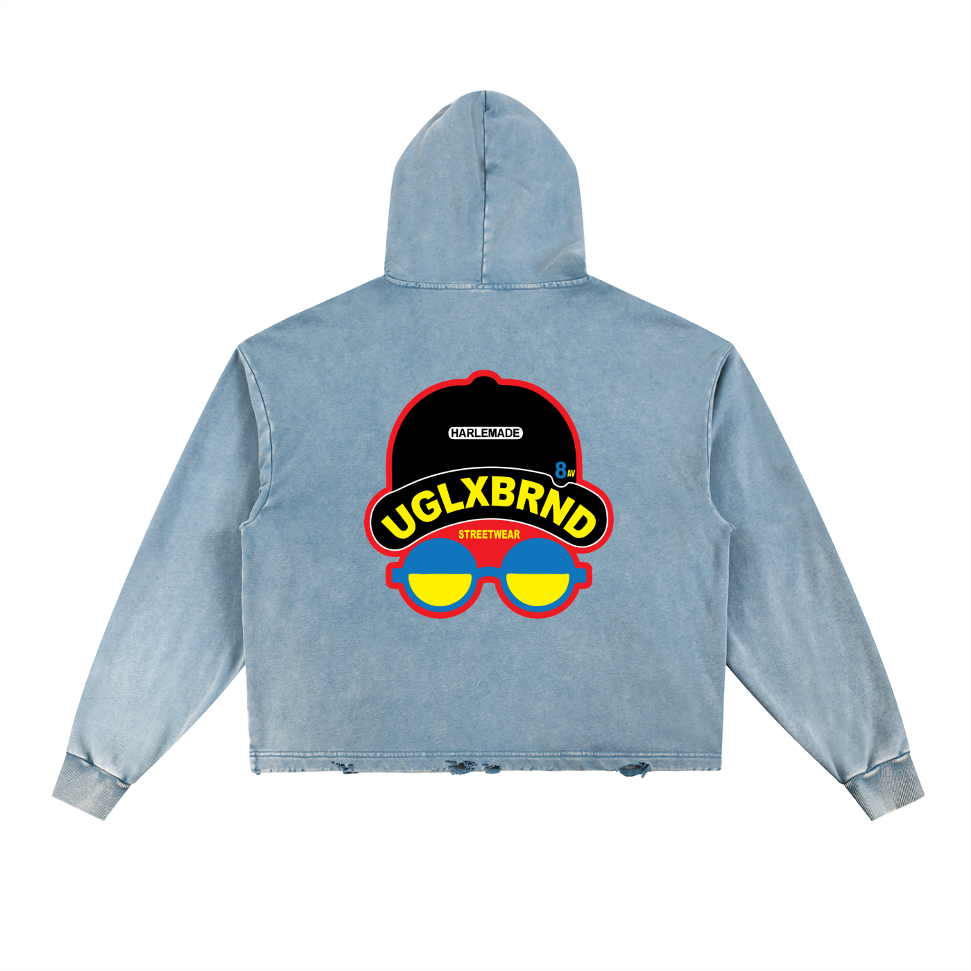 ULB Vintage Washed Frayed-Hem Hoodie