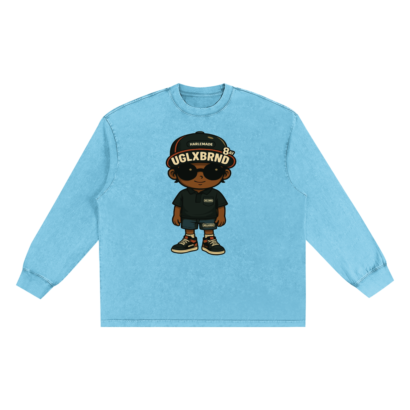 FUGLY HOMEBOY Snow Washed Oversize Long Sleeve T-shirt