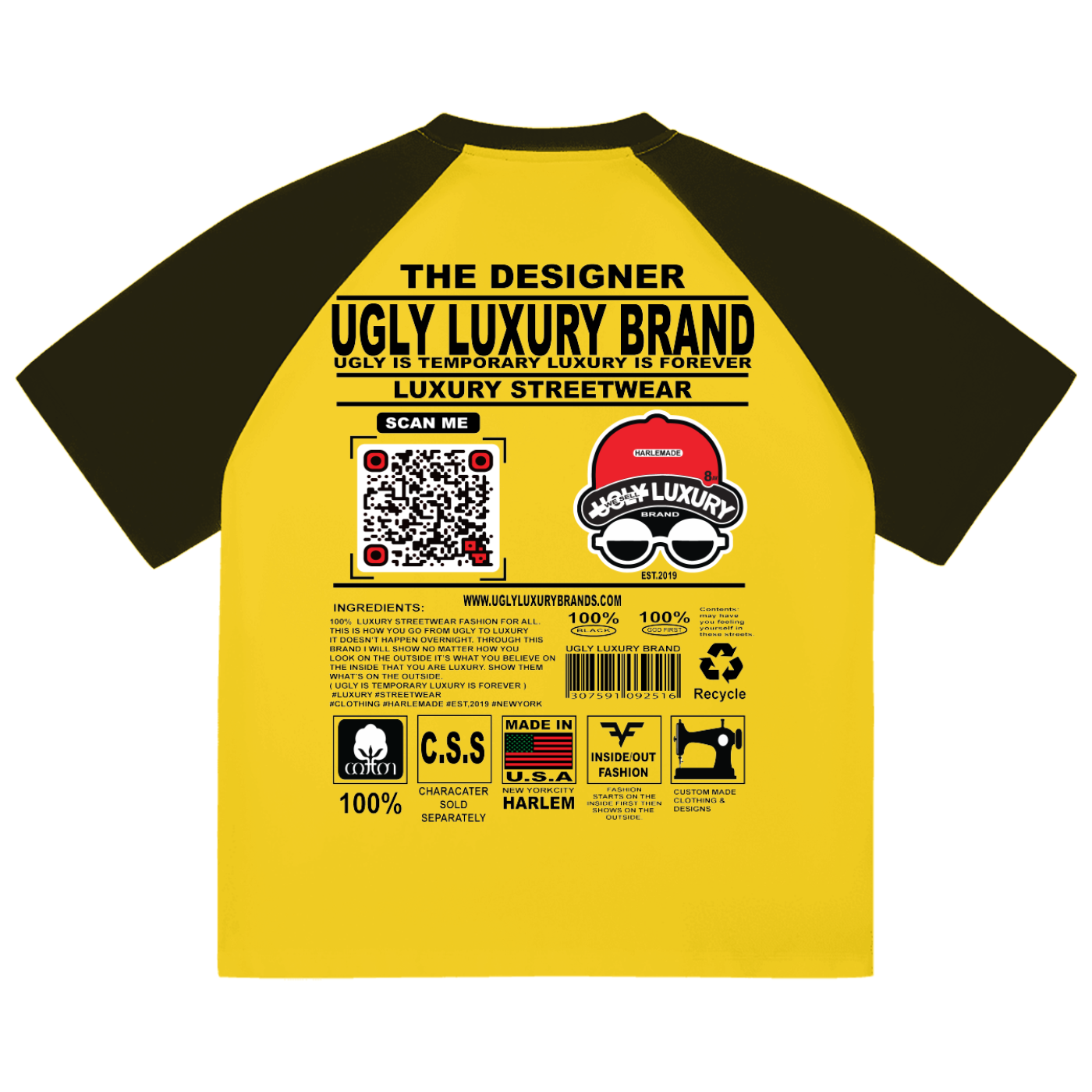 UGLY BASEBALL Color-Blocked Raglan Sleeve T-shirt