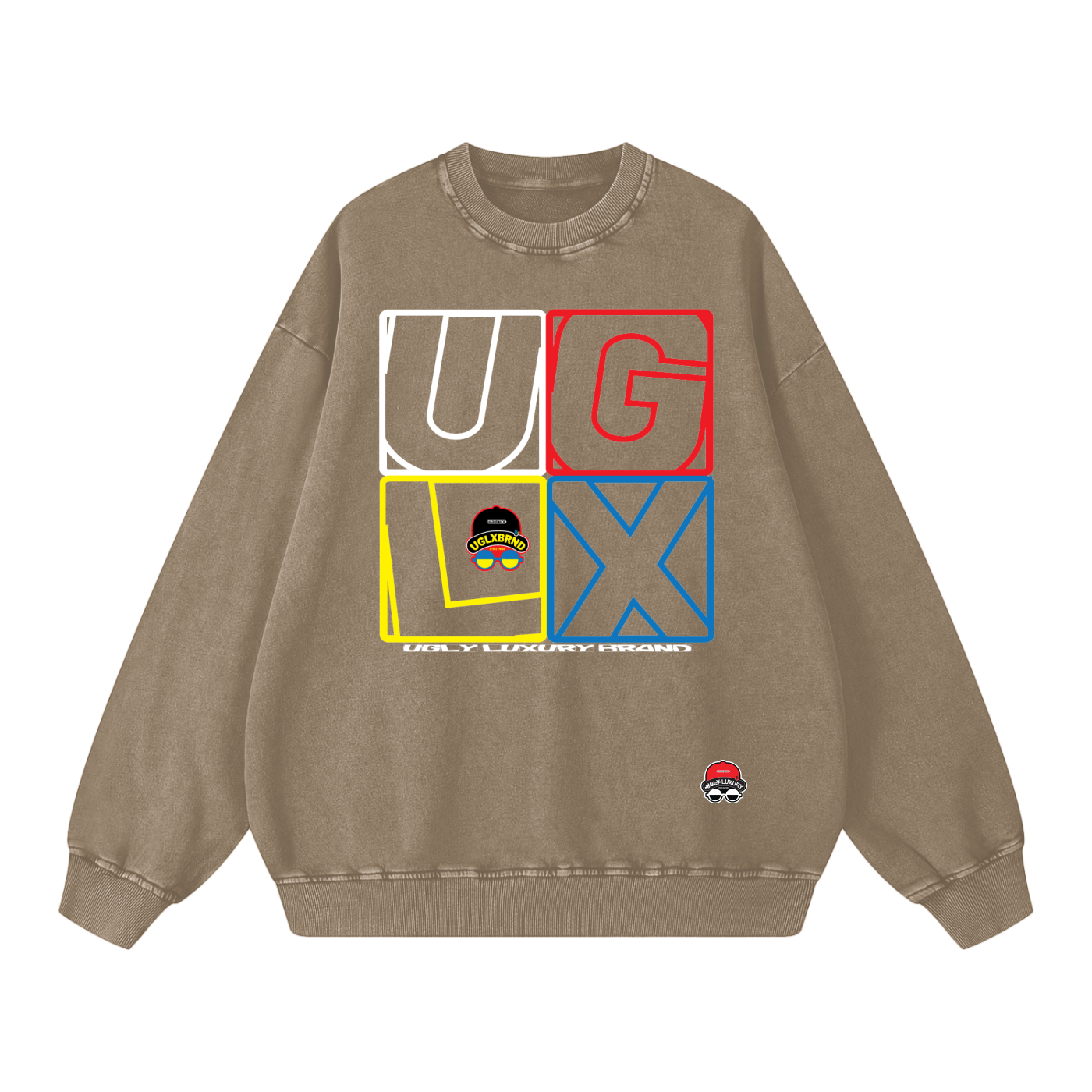 UGLX BRND Acid Wash Oversize Sweatshirt - 360 GSM