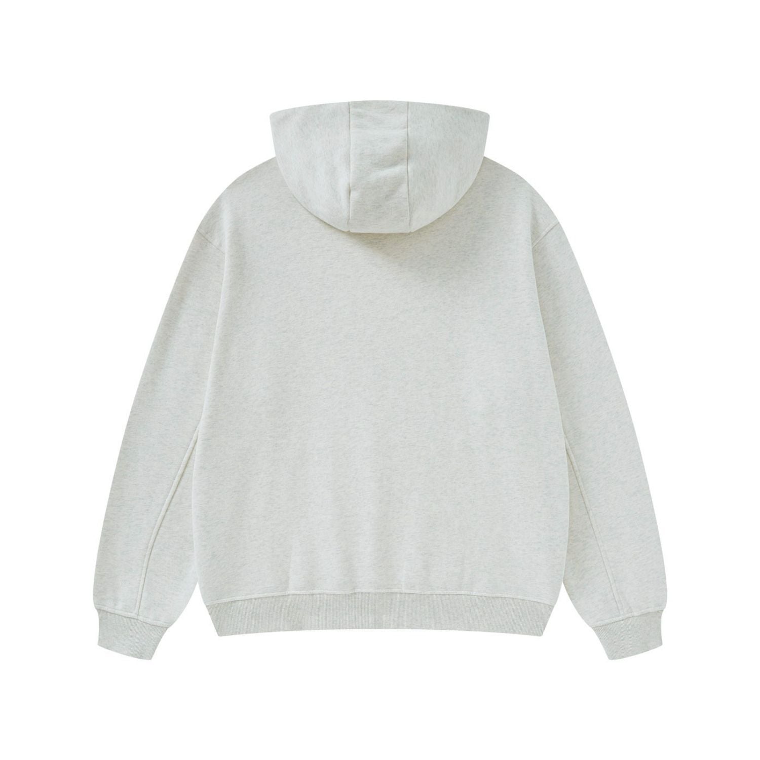 TWO HANDS FRIENDS GREY High Neck Insulated FOG Solid Color Fleece Hoodie - 385 GSM