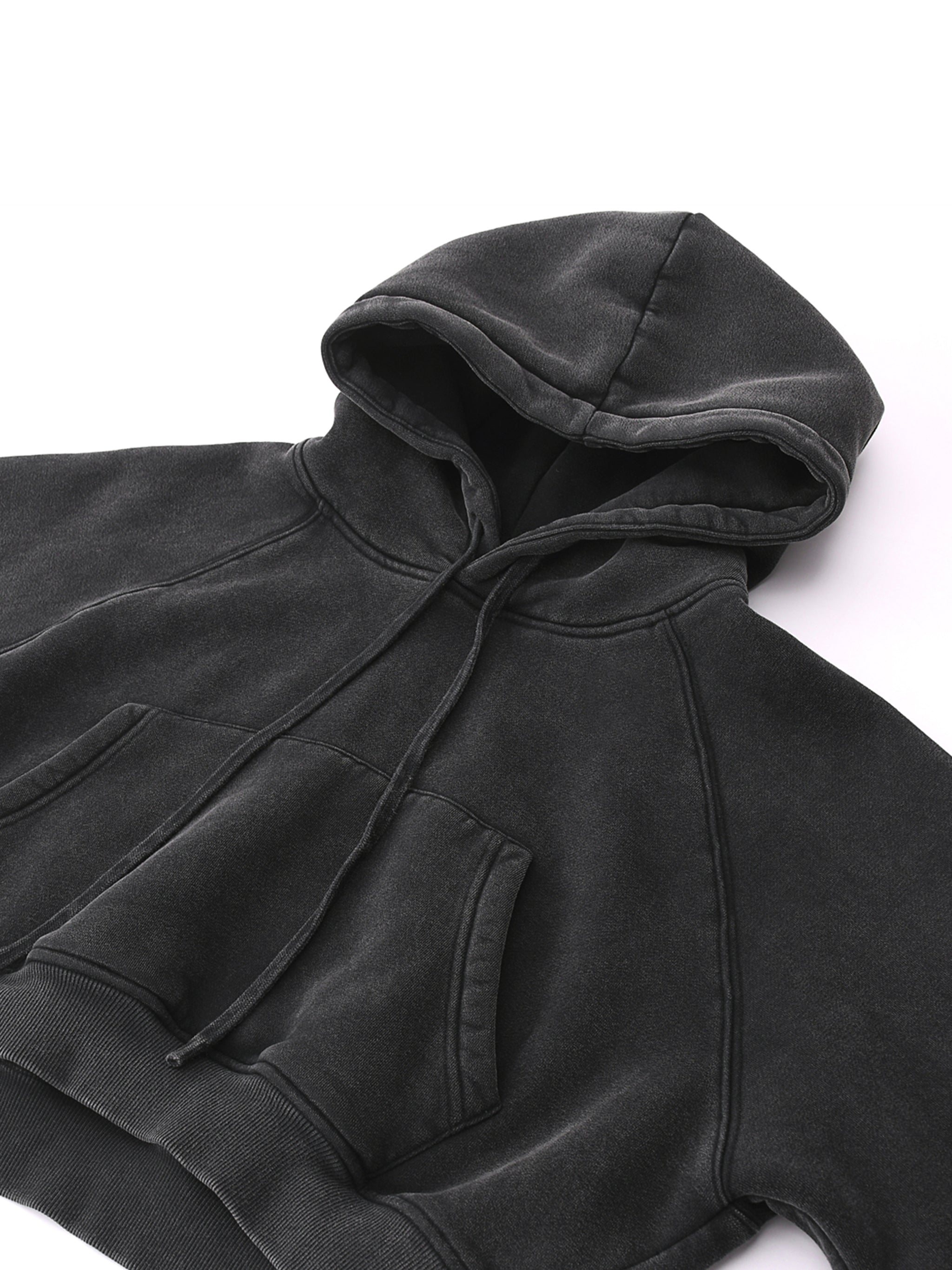 LADY UGLY LUXURY BRAND Snow Washed Cropped Hoodie