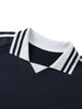 UGLXBRND Contrast Striped Lapel Collar Sweatshirt