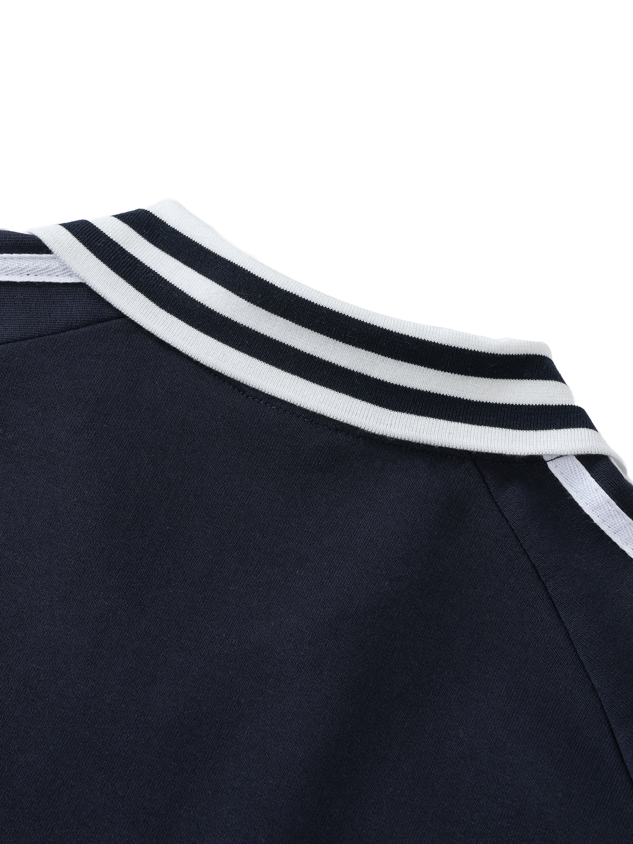 UGLXBRND Contrast Striped Lapel Collar Sweatshirt
