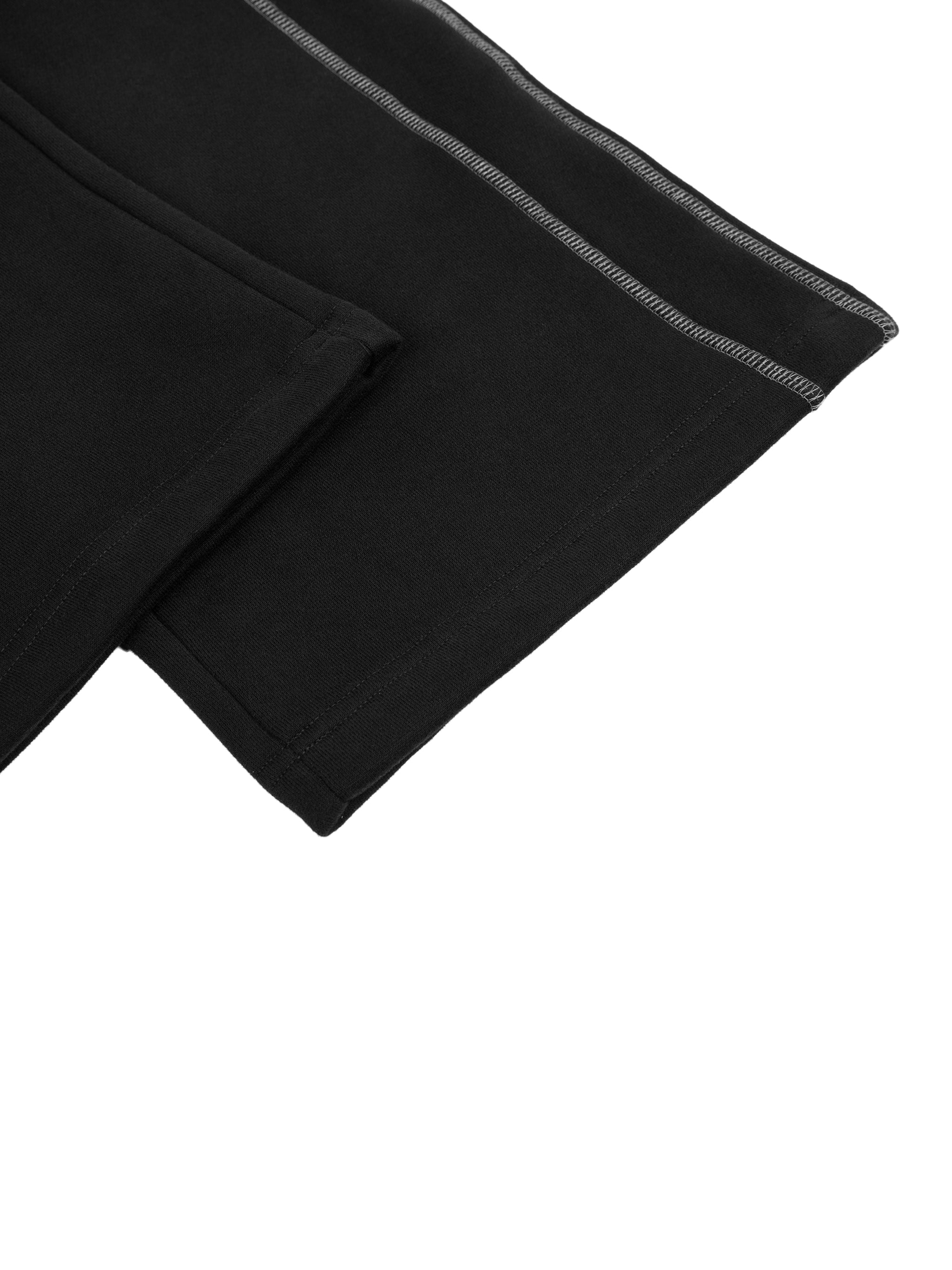 BLACK LUXUXRY Contrast-Stitched Fleece Sweatpants