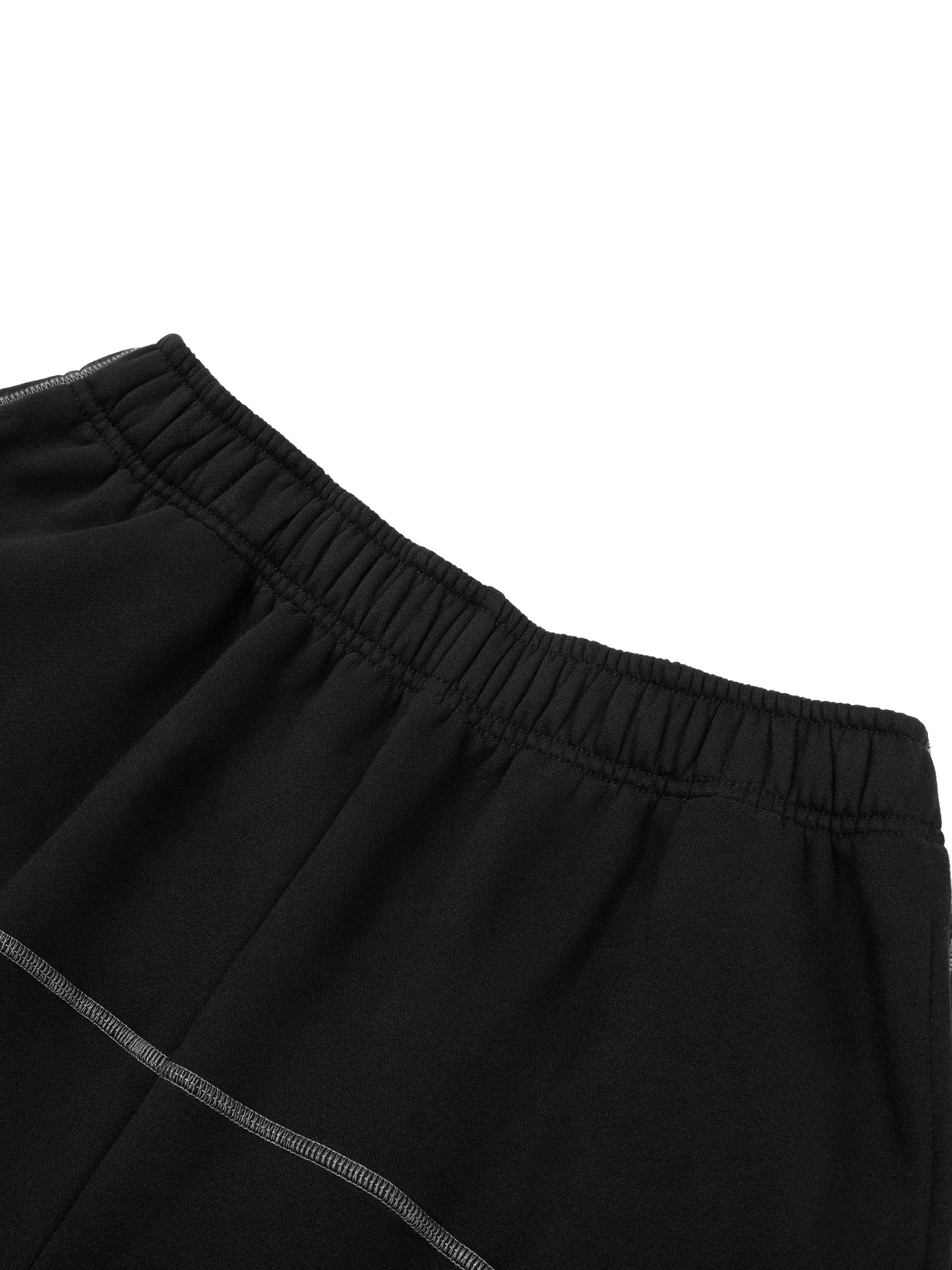 BLACK LUXUXRY Contrast-Stitched Fleece Sweatpants