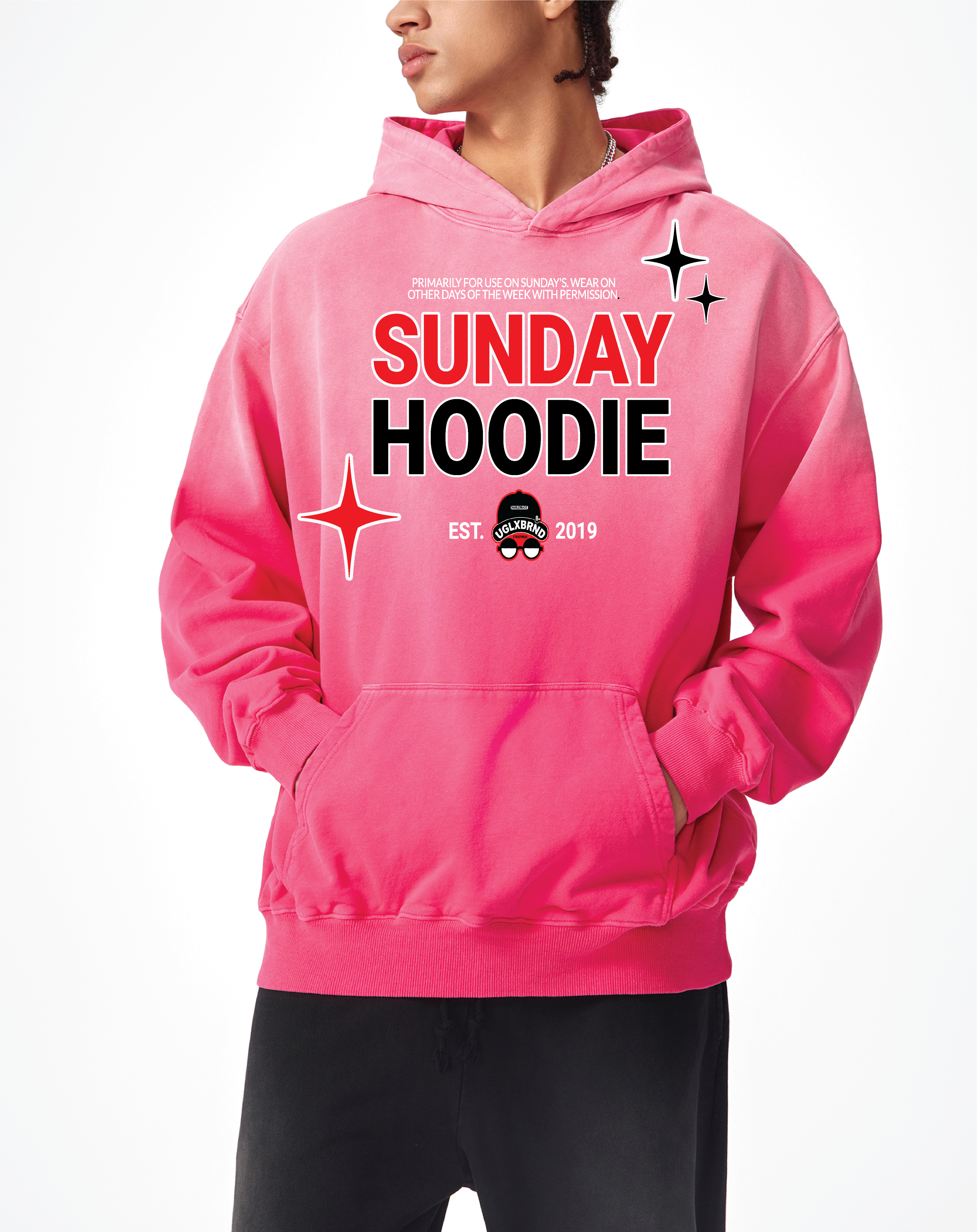 SUNDAY HOODIE UGLX Heavyweight Sunfade Oversized Hoodie